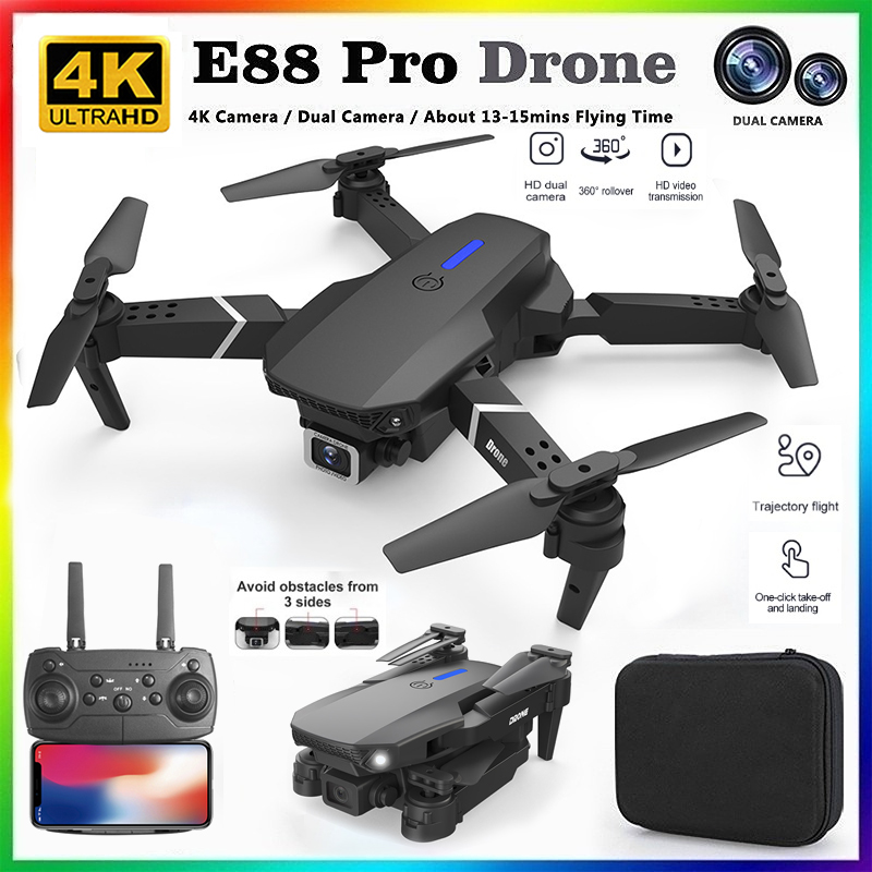 Drone Rc Plegable - طائرة بدون طيار E88 احترافية جديدة