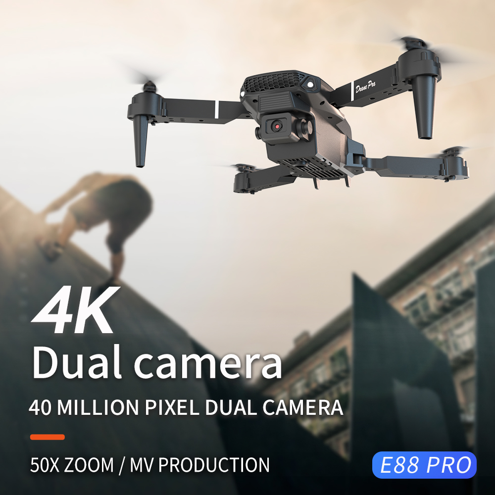 طائرة بدون طيار E88 احترافية ج - مراجعة Drone Rc Plegable وسعره