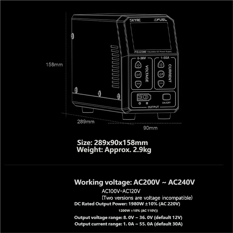 مصدر طاقة SKYRC PSU2000 بقدرة  - مراجعة Drone Rc Drone وسعره