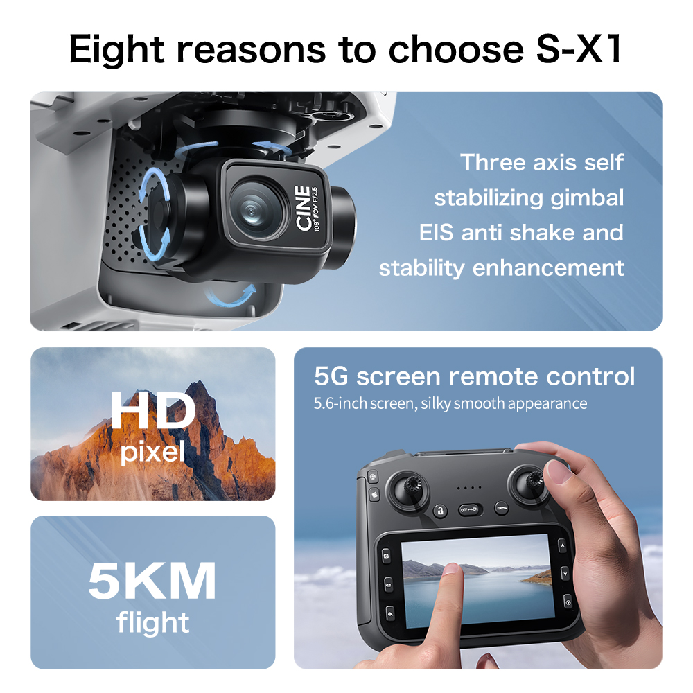 طائرة بدون طيار S-X1 الأصلية ب - مراجعة Drone Rc Plegable وسعره