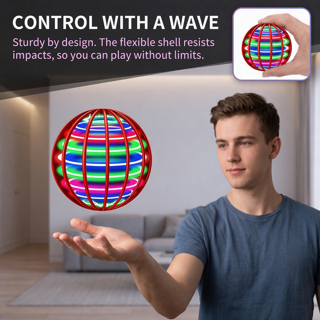 كرة طائرة مع أضواء LED ملونة و - مراجعة Drone Ball Rc وسعره